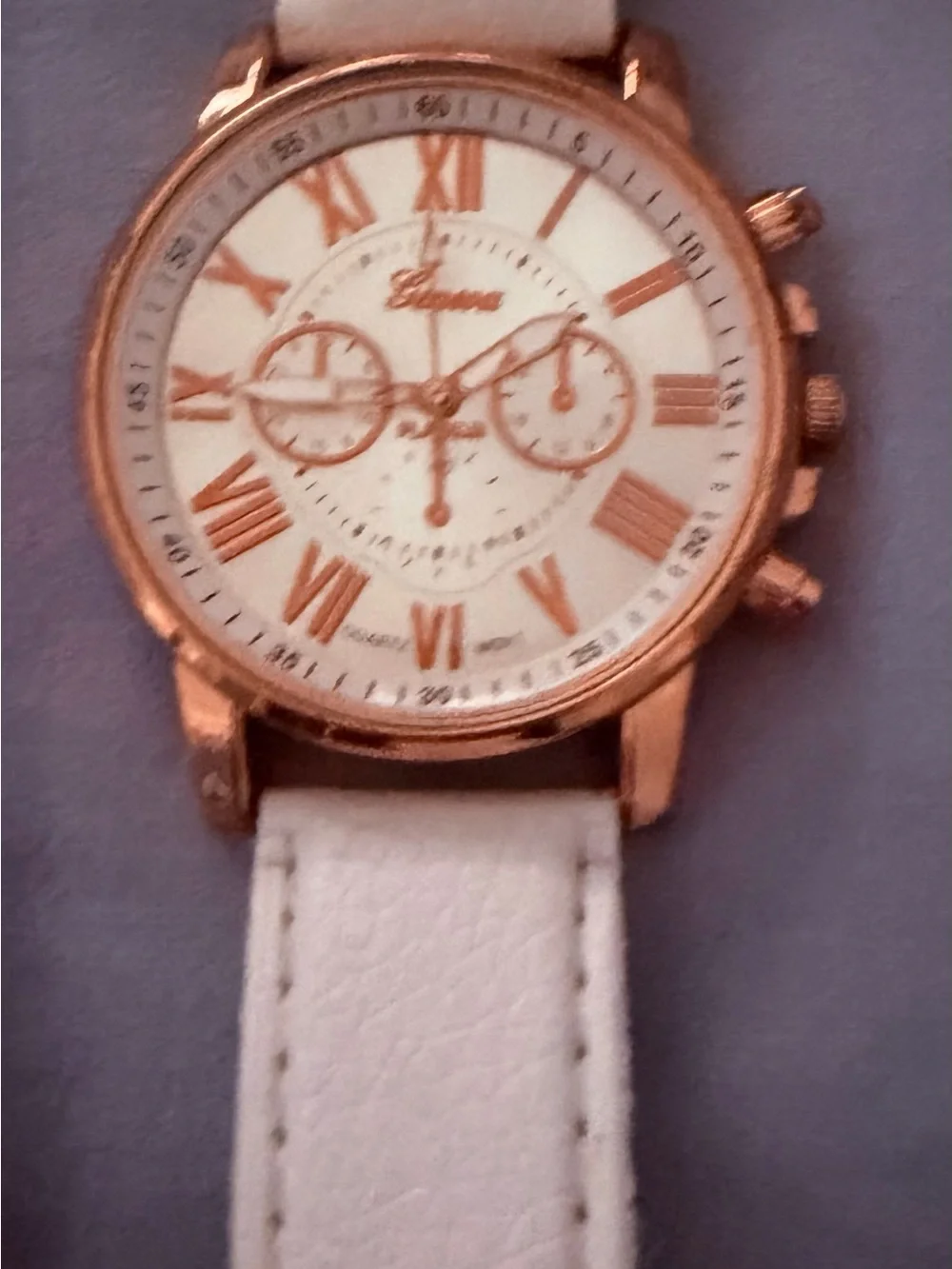 Fashion Geneva Womens Leather Band Stainless Steel Quartz Analog Watch